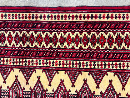 2'10"x4'2" Hand-Knotted 100% Wool Pile Bokhara Rug