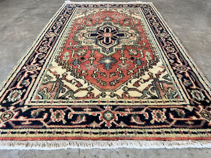 3'x5' Hand-Knotted 100% Wool Pile IndoSerapi Rug