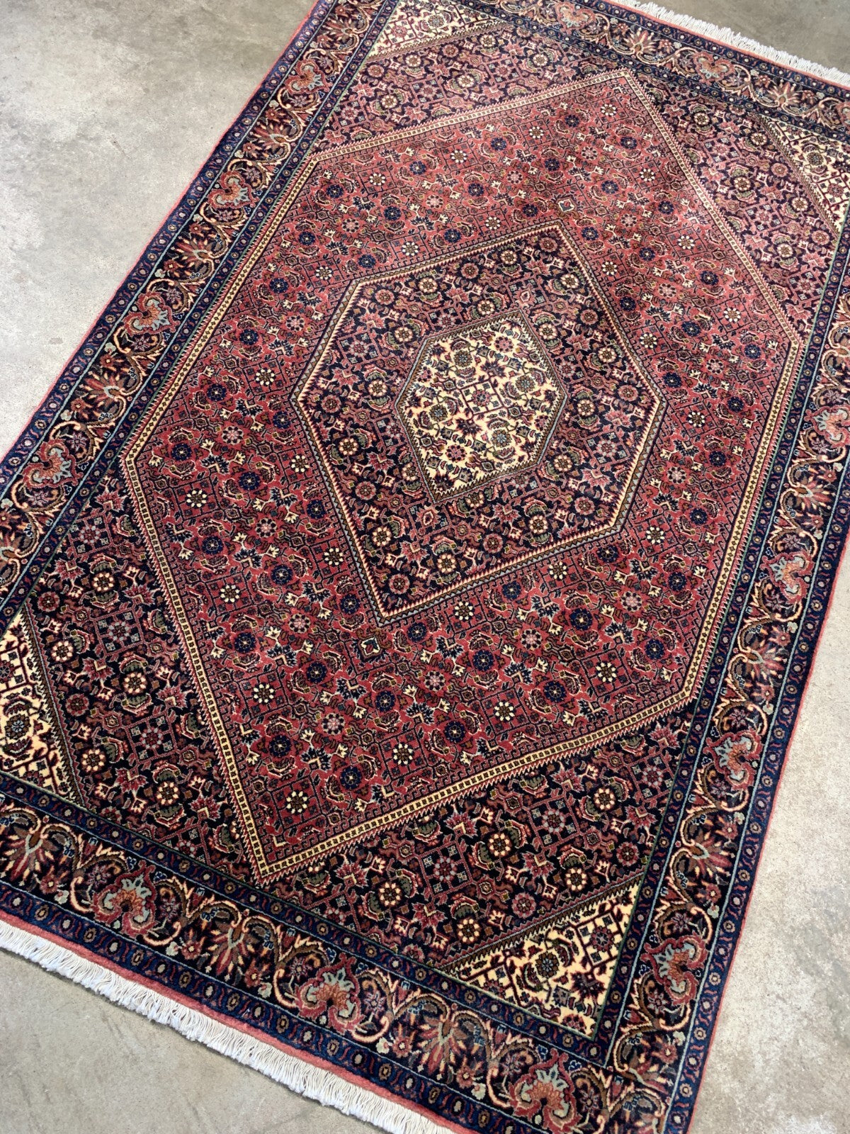3'8"x5'8" Hand-Knotted 100% Wool Pile Bijare Carpet - Area Rug