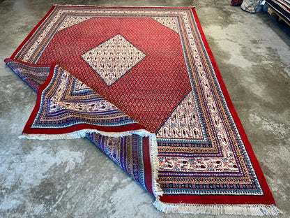 8'5"x12'1" Hand-Knotted 100% Wool Pile Hamadane Rug