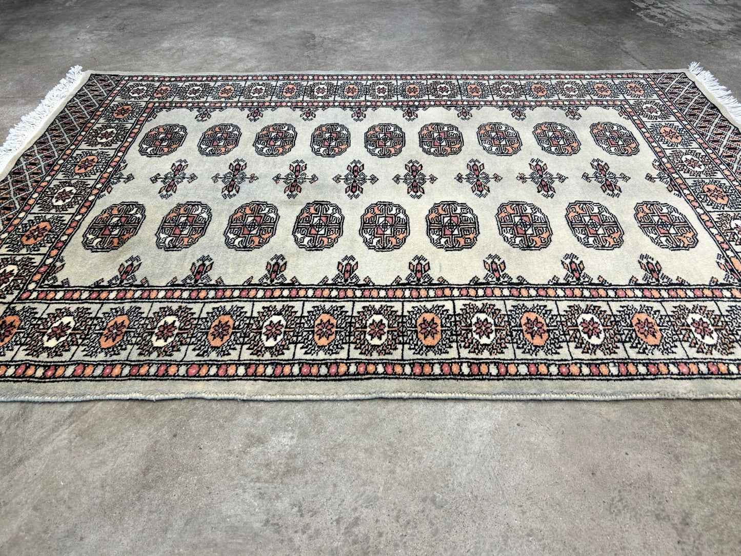 3'1"x4'9" Hand-Knotted 100% Wool Pile Bokhara Rug