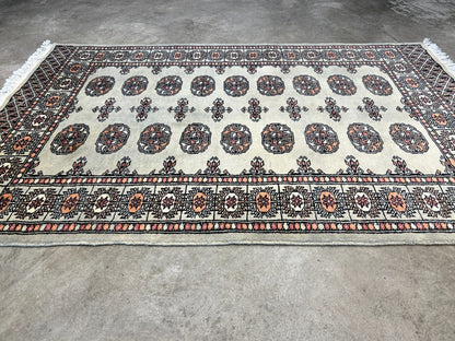 3'1"x4'9" Hand-Knotted 100% Wool Pile Bokhara Rug