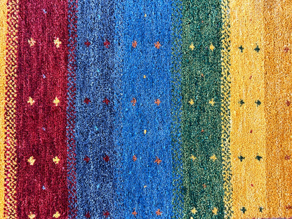 1'11"x2'10" Hand-Knotted 100% Wool Pile Gabbeh Rug