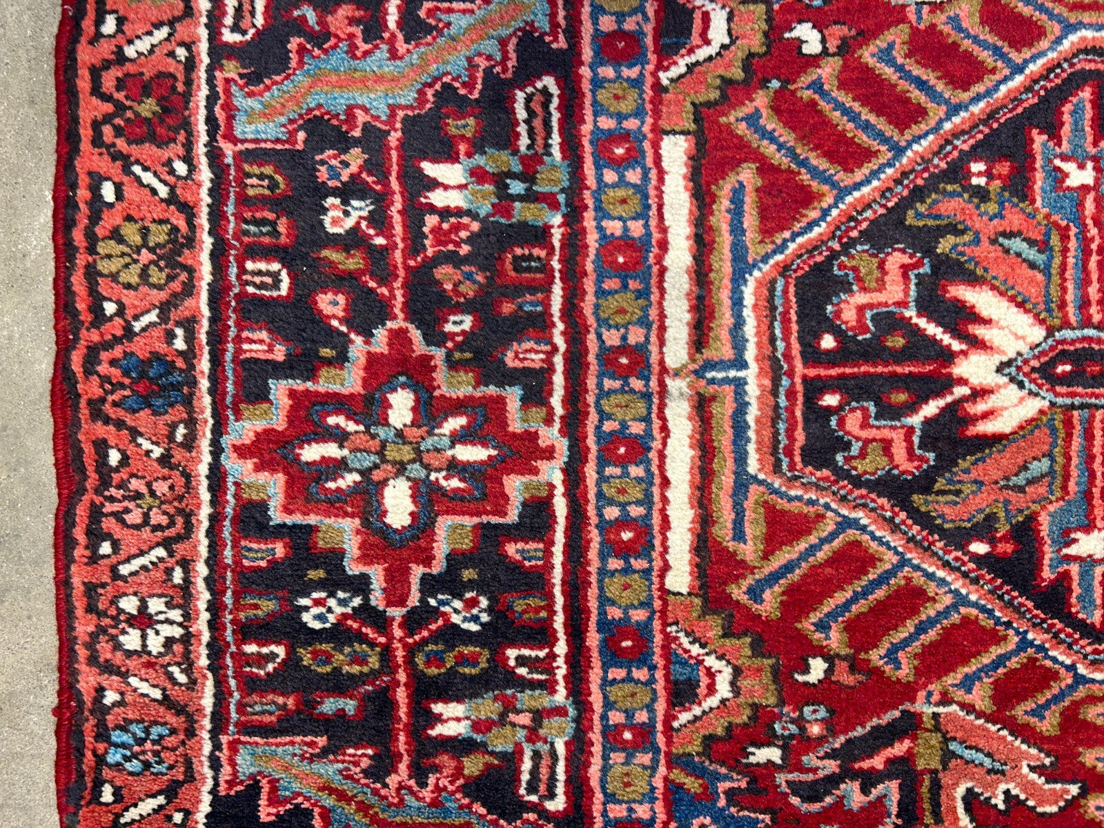 7'10"x11'4" Hand-Knotted 100% Wool Pile Herize Rug