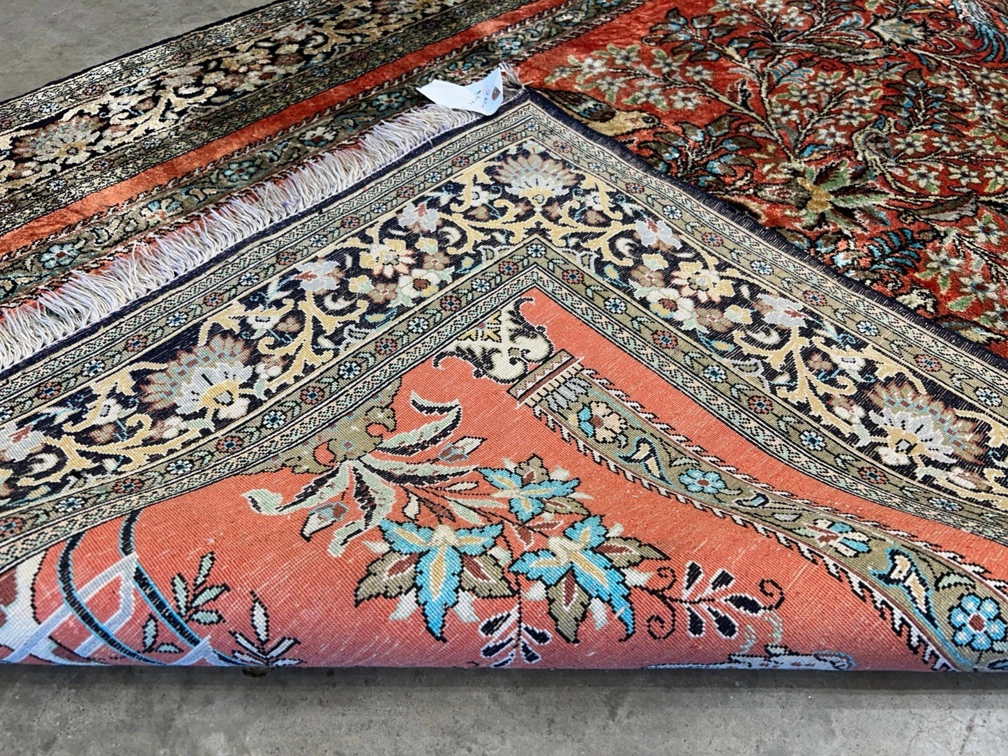 3'3"x5'7" Exquisite Fine Hand-Knotted 100% Silk Tree of Life Area Rug