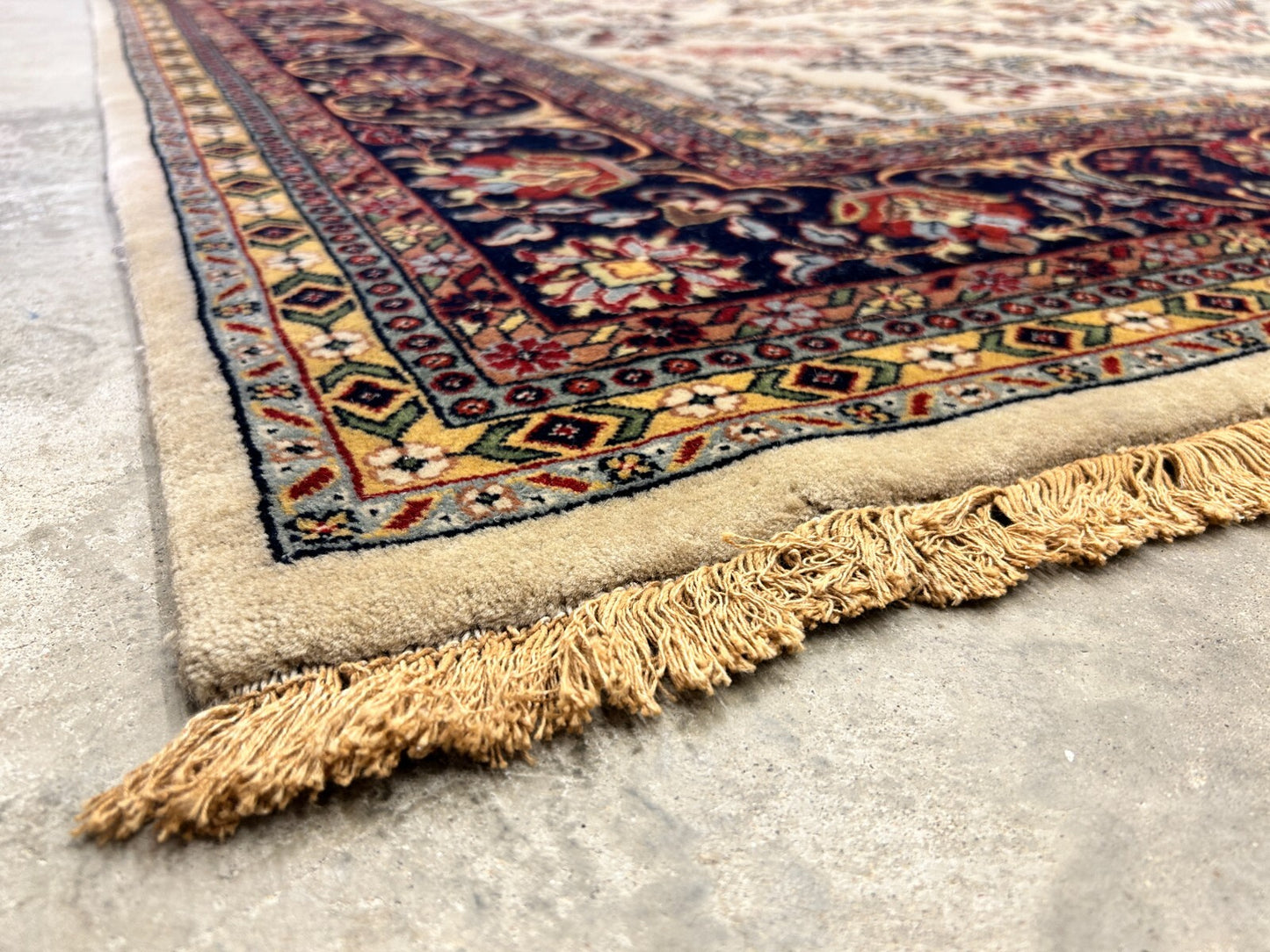 8'8"x11'8" Hand-Knotted 100% Lamb Wool Sarouke Design Carpet - Area Rug