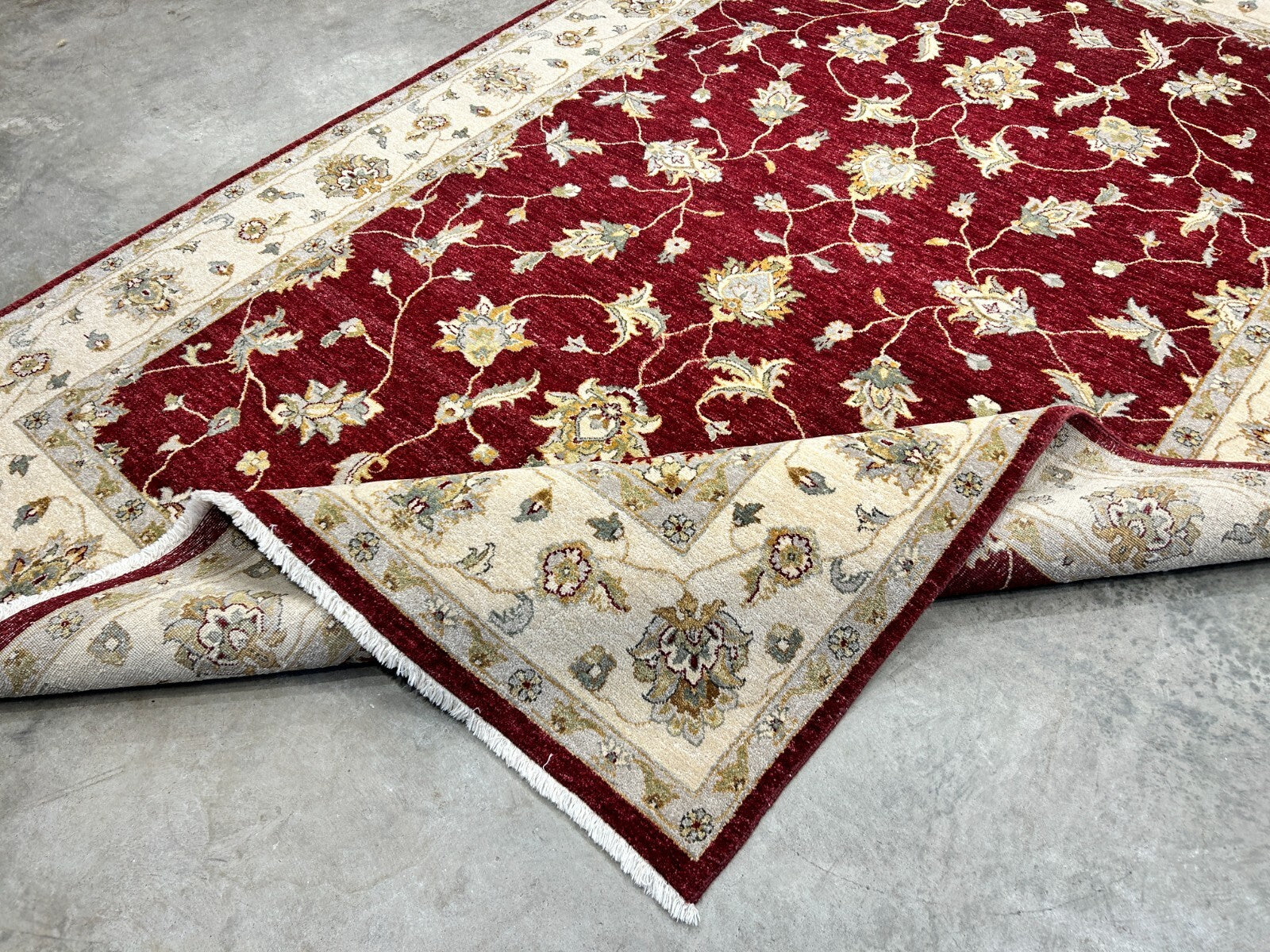 6'7"x9'9" Hand-Knotted 100% Wool Pile Indian Agra Carpet - Area Rug