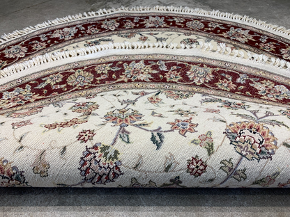 4' Diameter Exquisite Hand-Knotted 100% Wool Pile Oriental Rug