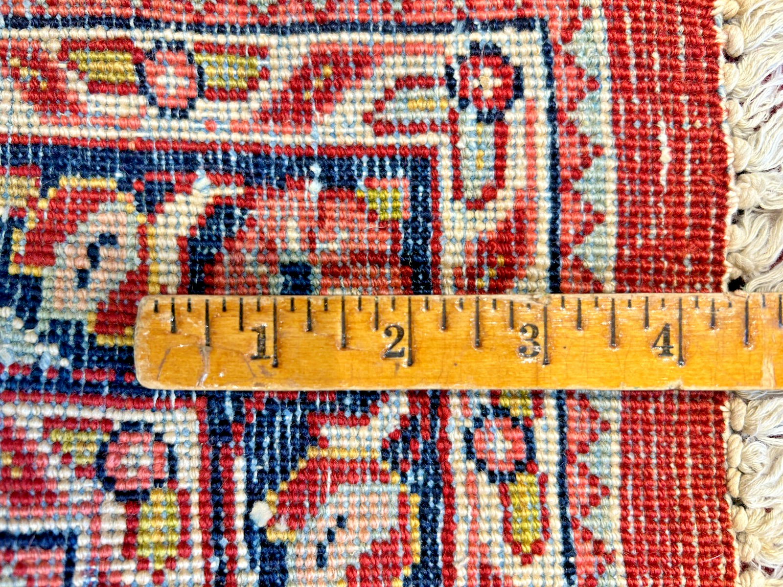 3'1"x4'1" Rare Size Antique Hand-Knotted 100% Wool Pile Sarouke Rug