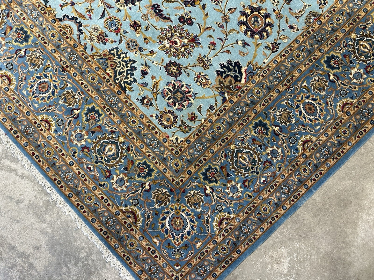 10’8”x14’2” Very Fine Hand-Knotted 100% Wool Pile Kashane Area Rug - Signed