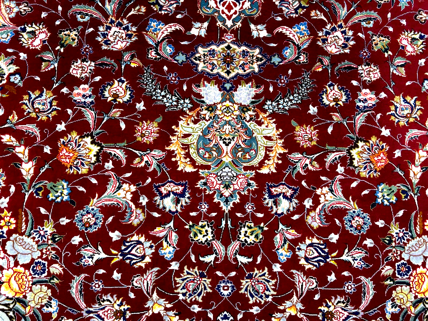 8'x11'7" Extra-Fine 70 Line Silk Foundation Hand-Knotted Wool & Silk Tabrize Rug