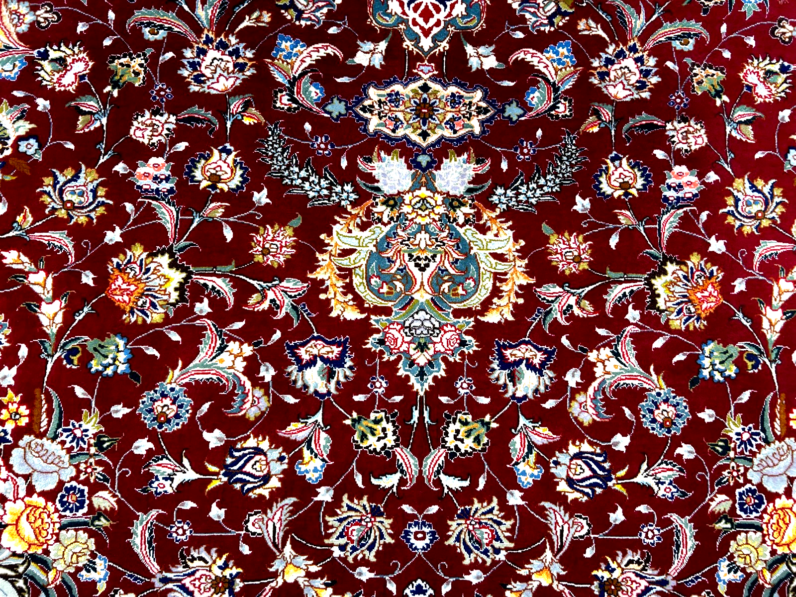 8'x11'7" Extra-Fine 70 Line Silk Foundation Hand-Knotted Wool & Silk Tabrize Rug