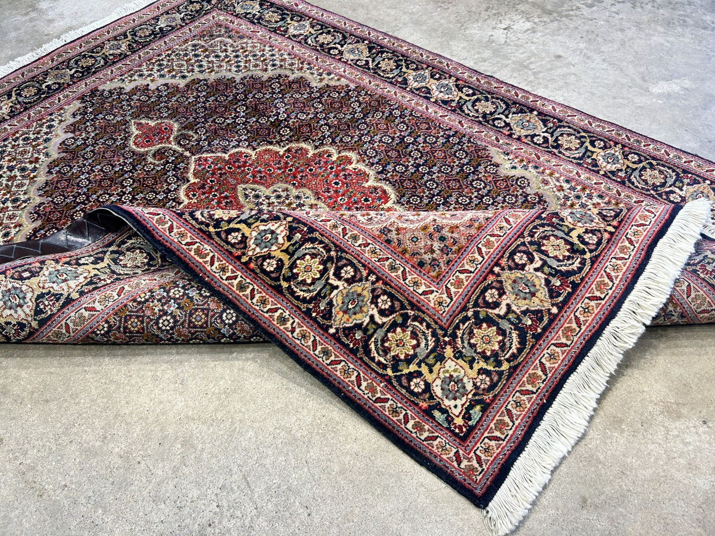 3'4"x4'8" Hand-Knotted 100% Wool Pile Tabrize Mahi Rug
