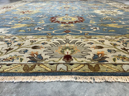 9'x12' Hand-Knotted 100% Wool Pile Mahal Design Carpet - Area Rug