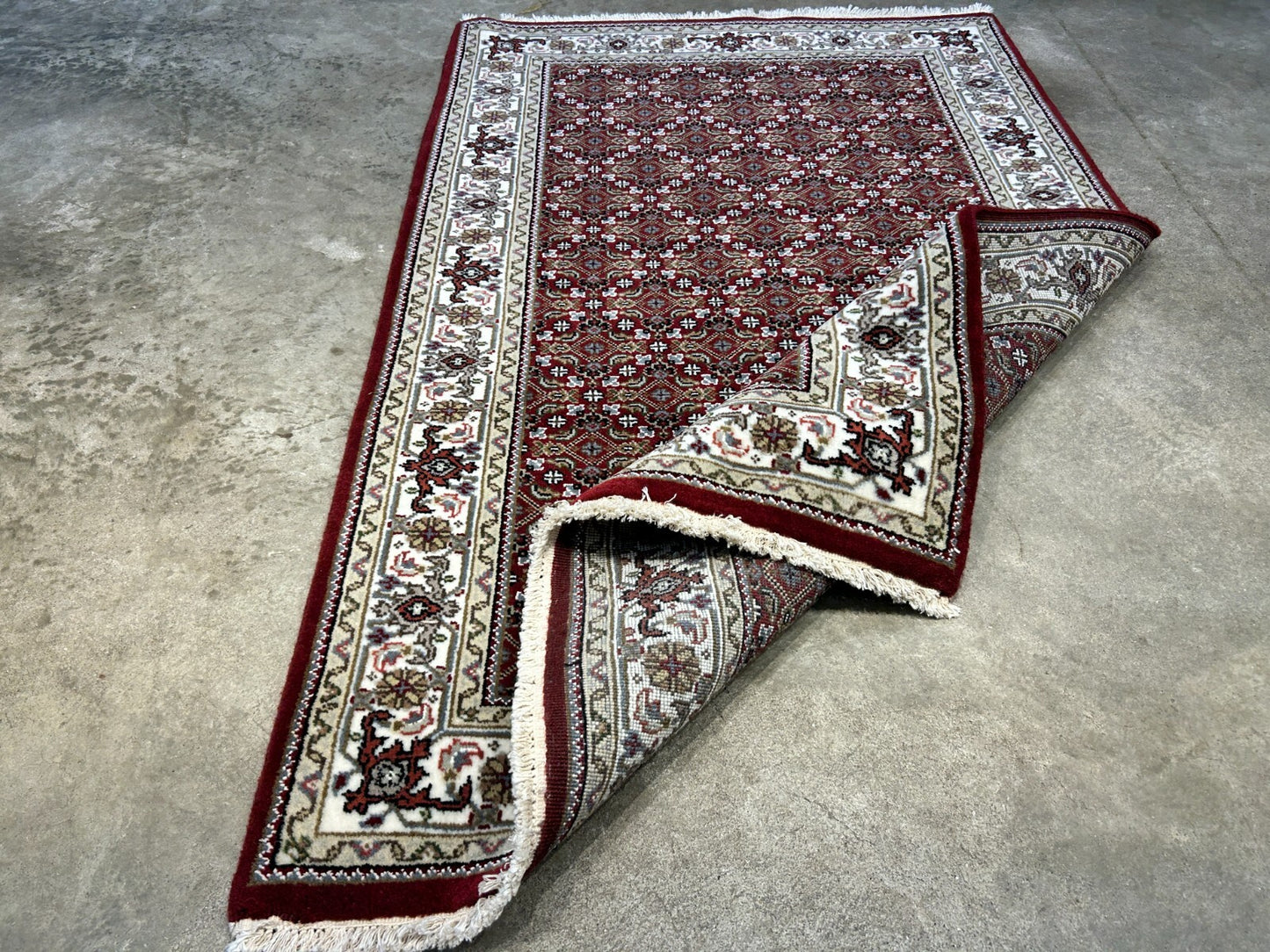 3'2"x5' Hand-Knotted Wool & Silk Tabrize Mahi Rug - Area Carpet