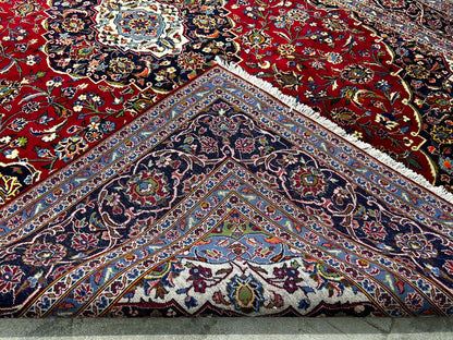 8'2"x12'4" Hand-Knotted 100% Wool Pile Kashane Area Rug - Carpet