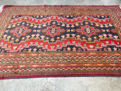3'11"x6'3" Hand-Knotted 100% Wool Pile Geometric Rug