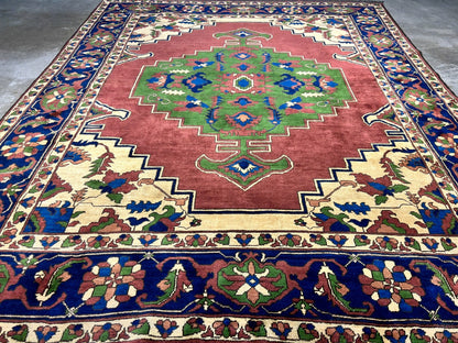 6'6"x 8'3" Hand-Knotted 100% Lamb Wool Carpet - Afghan Area Rug