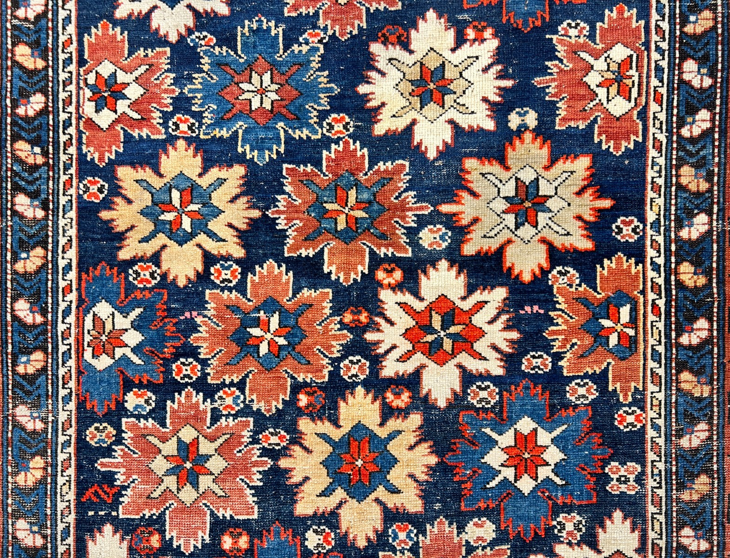 Collector Item -  4'x6'3" Antique Hand-Knotted 100% Wool Pile Kazak Rug