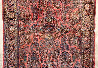 8'11"x11'8" Antique Fine Lamb Wool Sarouke Rug Hand-knotted Carpet