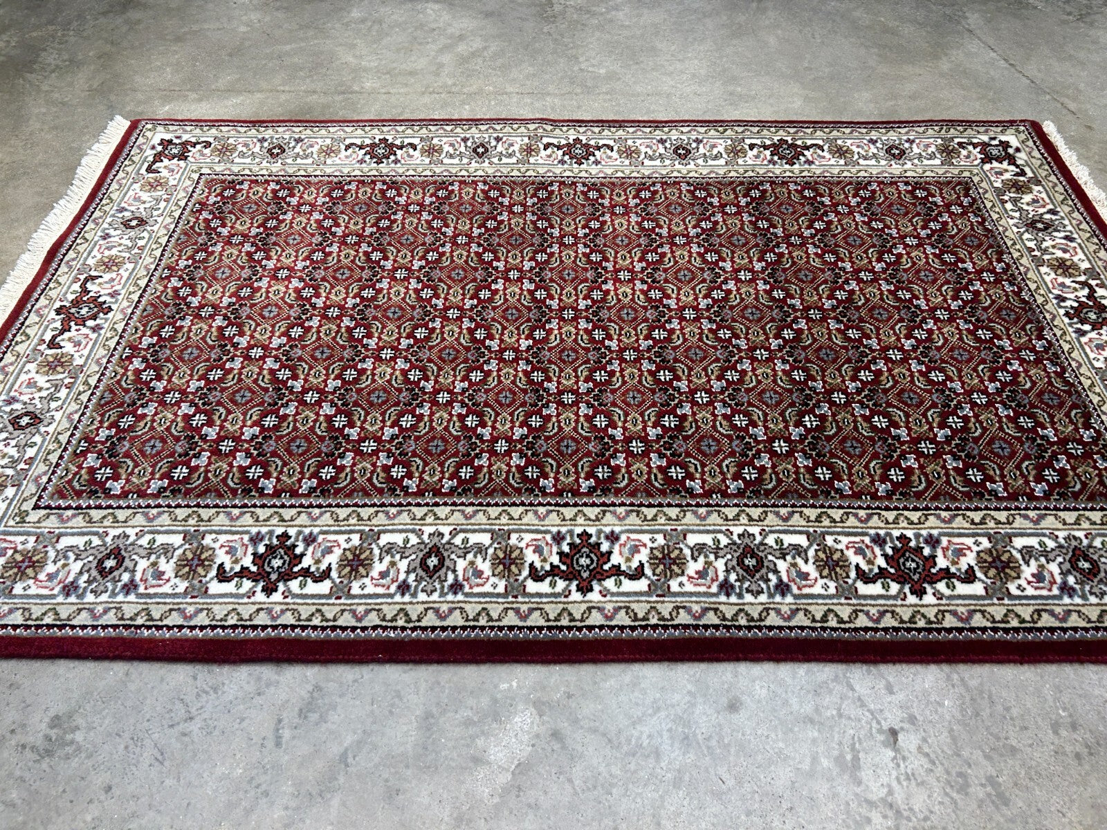 3'2"x5' Hand-Knotted Wool & Silk Tabrize Mahi Rug - Area Carpet