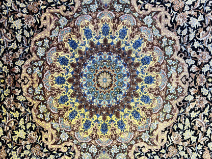 6'5"x9'10" Exquisite Hand-Knotted 100% Silk Qume Rug