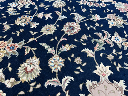 9'x12' Hand-Knotted Wool & Silk Blend Oriental Rug