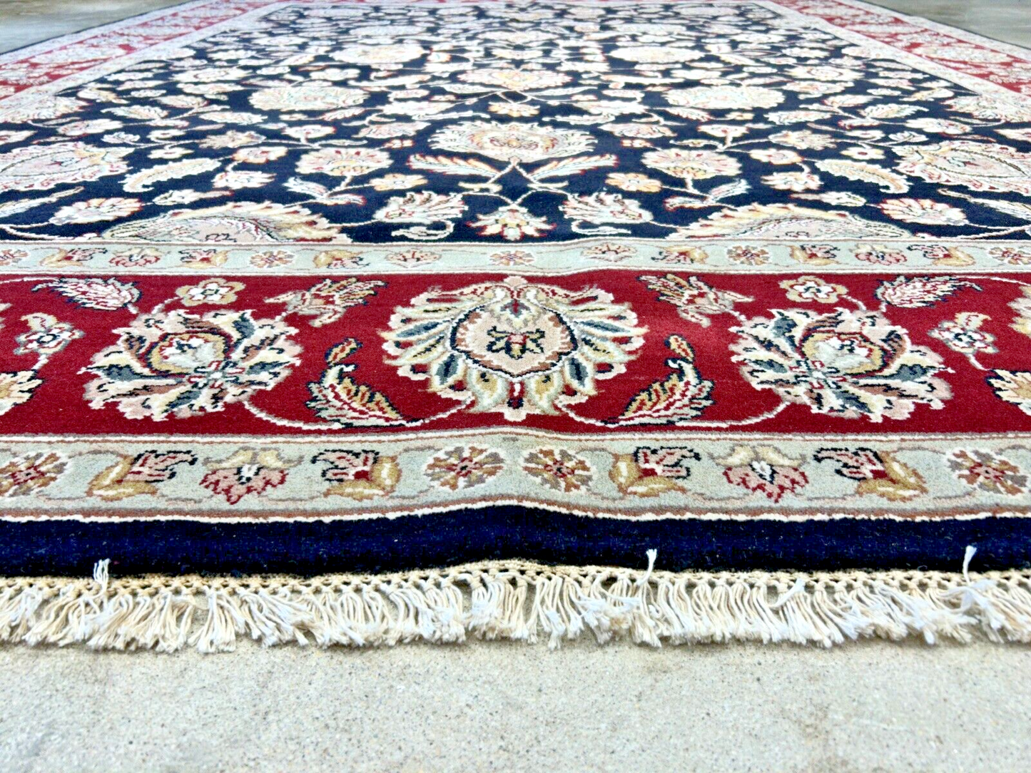 9' x 12' Hand-Knotted 100% Wool Carpet - Indian Agra Area Rug
