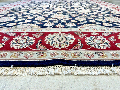 9' x 12' Hand-Knotted 100% Wool Carpet - Indian Agra Area Rug