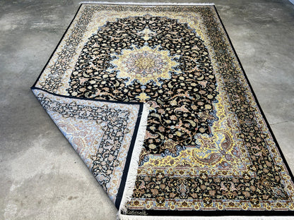 6'6"x10' Exquisite Hand-Knotted 100% Silk Qume Rug