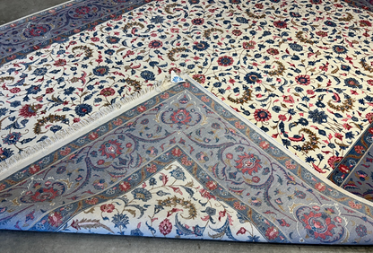 9'2"x12'1" Hand-Knotted 100% Wool Pile Oriental Rug