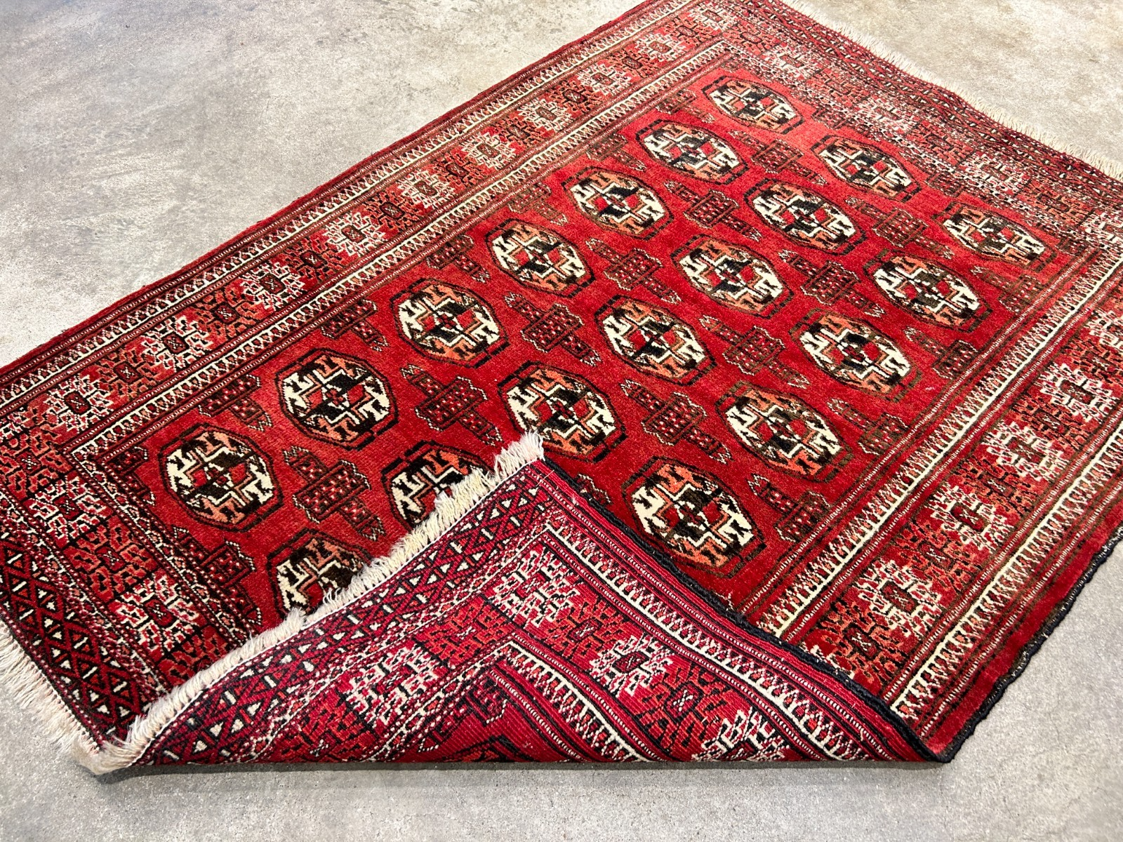 3'x4'2" Hand-Knotted 100% Wool Pile Turkaman Bokhara Rug