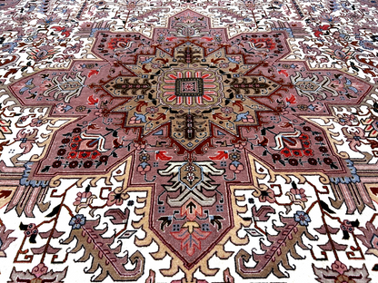 8'1"x11'10'' Fine Hand-Knotted Very Fine Wool Pile Tabrize Herize Area Rug