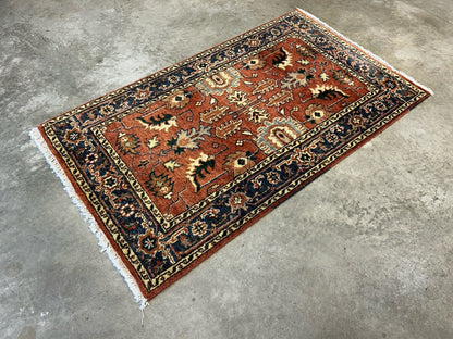 3’1”x5’1” Hand-Knotted 100% Wool Indoserapi Area Rug - Carpet