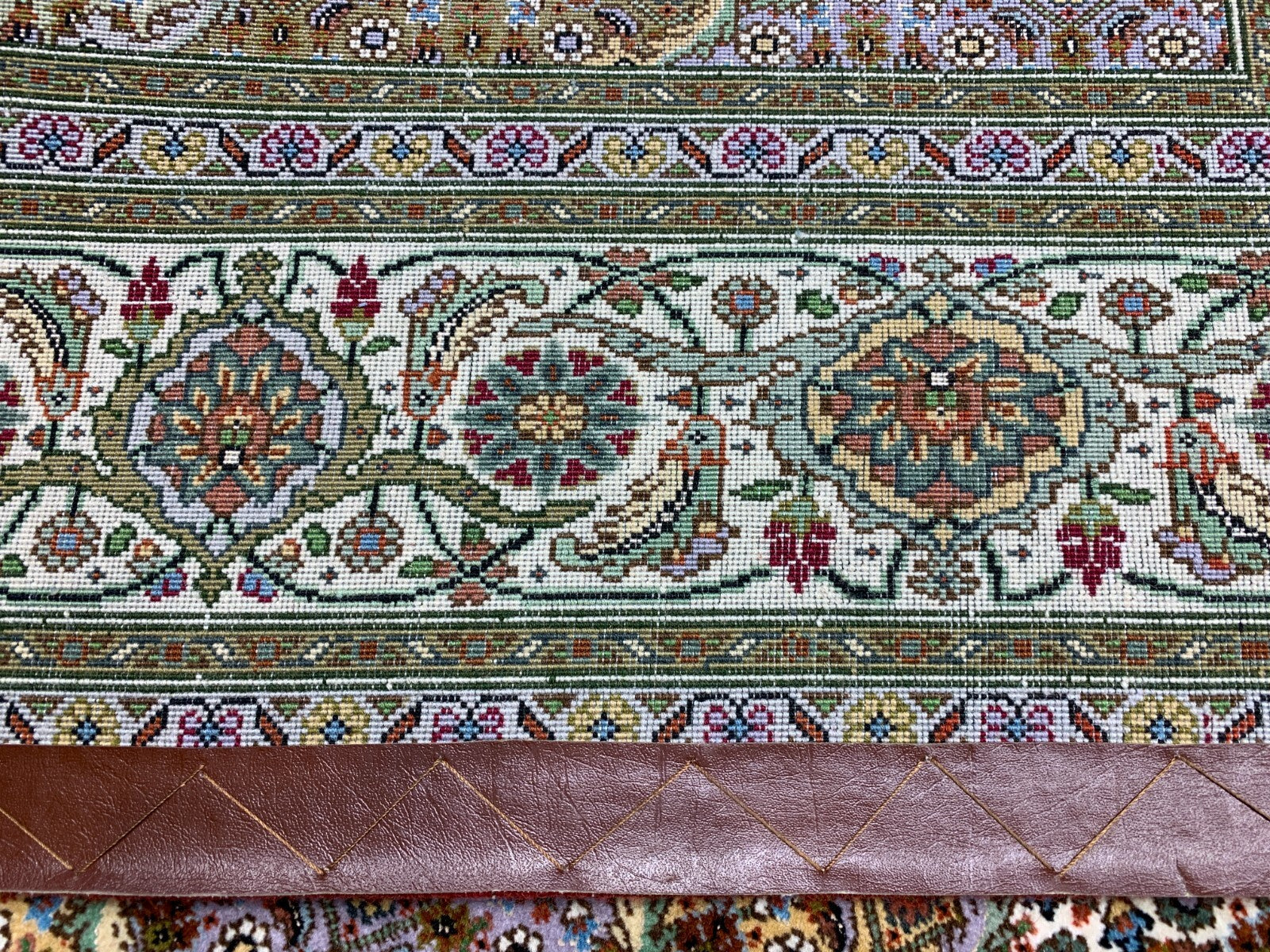 5'x6'8" Fine Hand-Knotted Wool & Silk Blend Tabrize Mahi Carpet - Area Rug