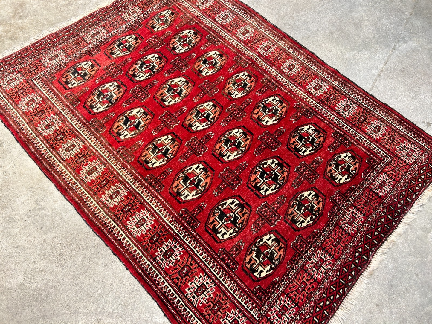3'x4'2" Hand-Knotted 100% Wool Pile Turkaman Bokhara Rug