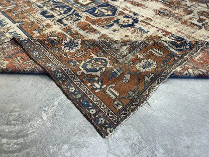 Collector Item- 10’5”x12’8” Old Antique Hand-Knotted Wool Pile Serapie Area Rug