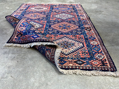 3'7"x4'9" Hand-Knotted 100% Wool Pile Yalamehe Carpet - Area Rug