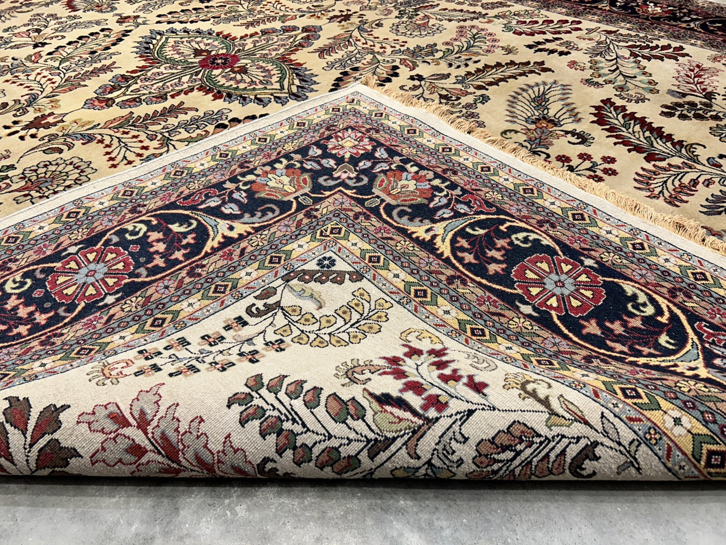 9'x12' Hand-Knotted 100% Lamb Wool Pile Sarouk Carpet - Area Rug