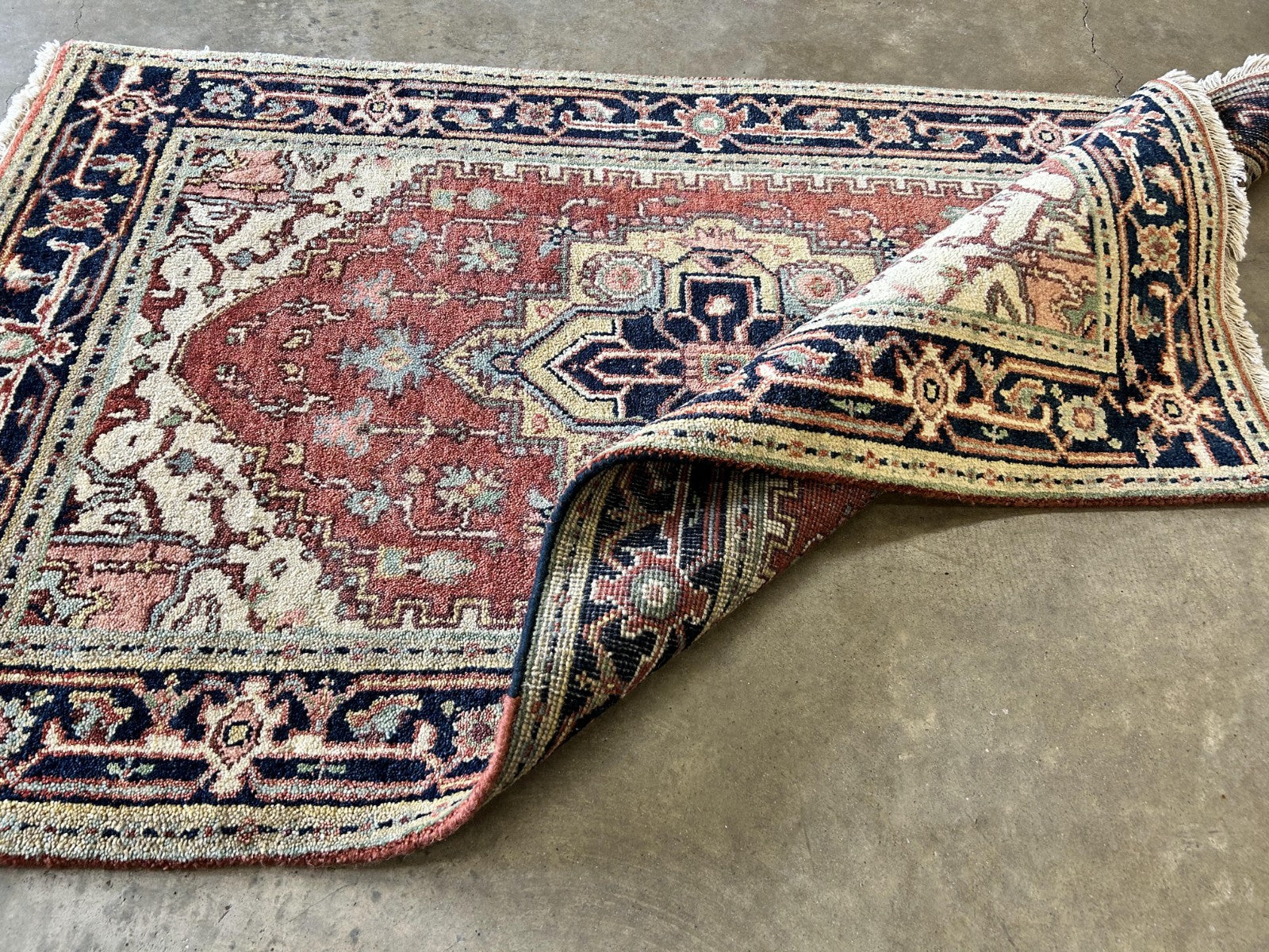 3'x5' Hand-Knotted 100% Wool Pile IndoSerapi Rug