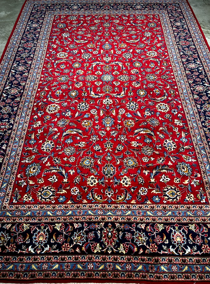 8'2"x12'1'' Fine Hand-Knotted Fine 100% Wool Pile  Kashane Area Rug