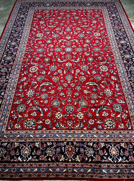 8'2"x12'1'' Fine Hand-Knotted Fine 100% Wool Pile  Kashane Area Rug