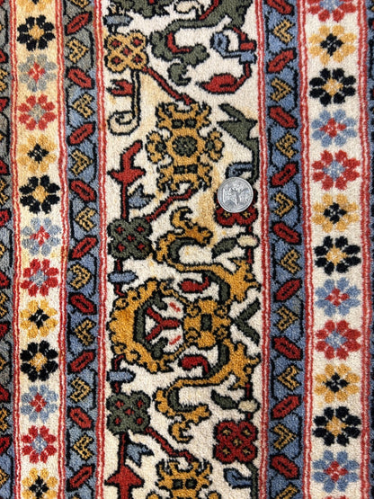 8'x11' Hand-Knotted 100% Wool Pile Hereke Area Rug - Carpet