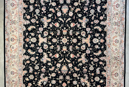 8'9"x11'6" Hand-Knotted Wool & Silk Blend Oriental Rug