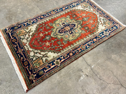 3'x5' Hand-Knotted 100% Wool Pile IndoSerapi Rug