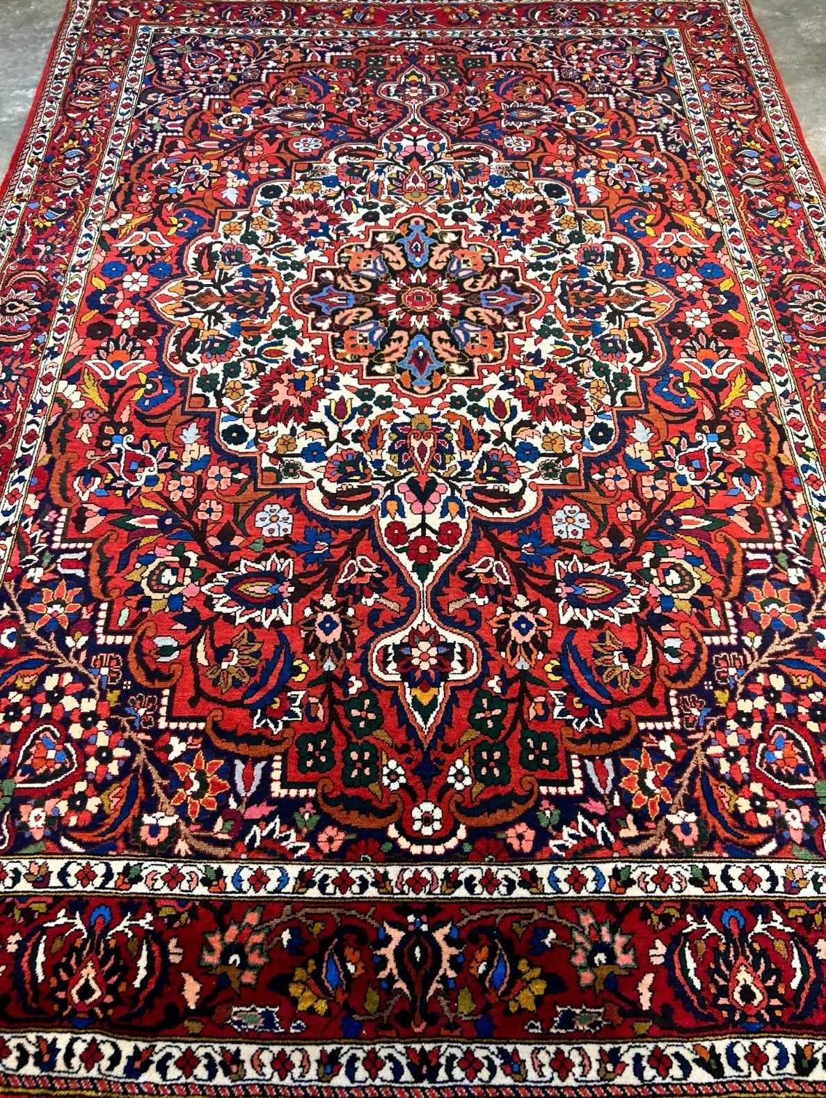 6'11"x9'8" Hand-Knotted 100% Wool Pile Bakhtiarie Carpet - Area Rug