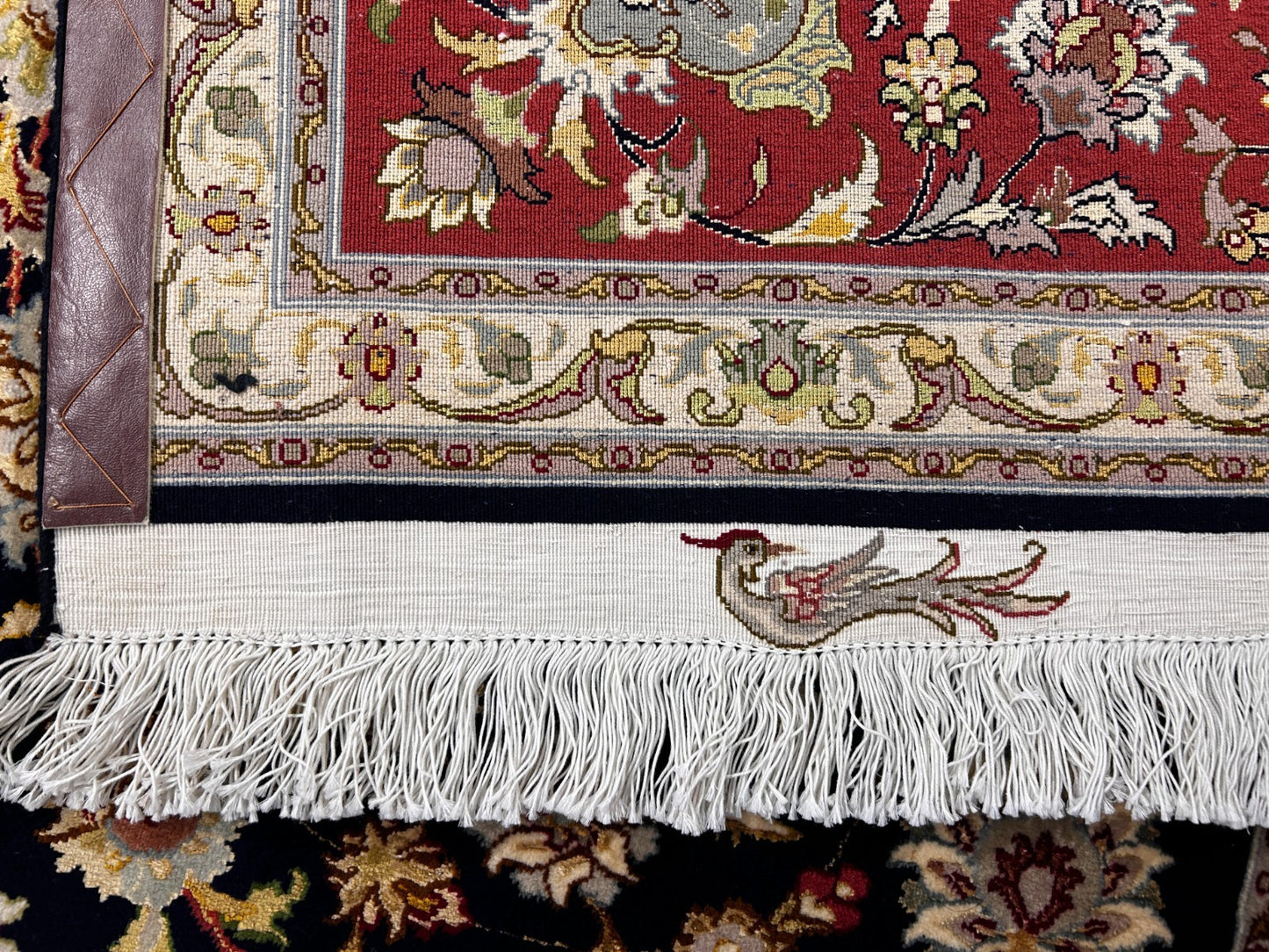 8'7"x12'3" Very Fine Hand-Knotted Wool & Silk Tabrize Area Rug - Carpet