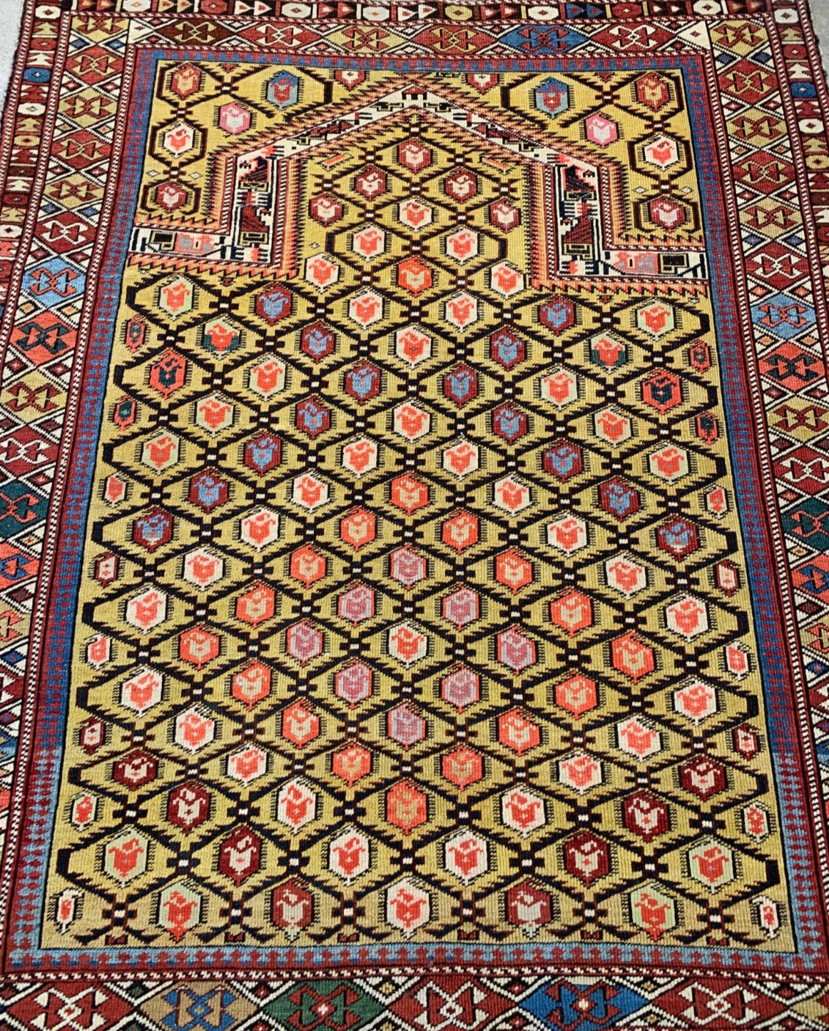 3'7"x4'6'' Collector Antique Russian Shiravan 100% Wool Area Rug