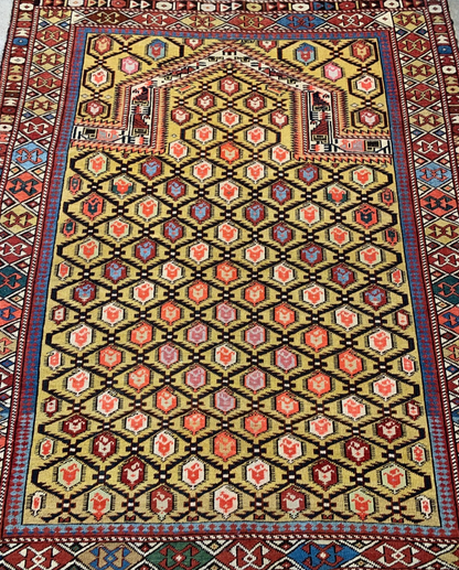 3'7"x4'6'' Collector Antique Russian Shiravan 100% Wool Area Rug