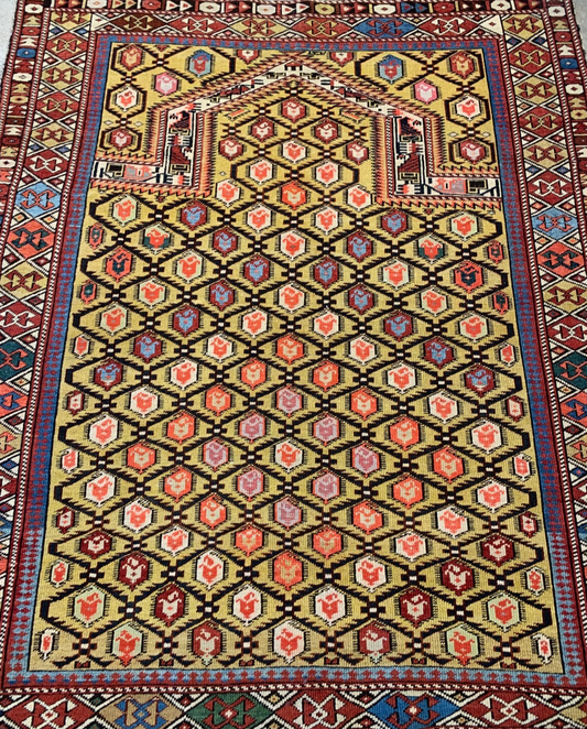 3'7"x4'6'' Collector Antique Russian Shiravan 100% Wool Area Rug